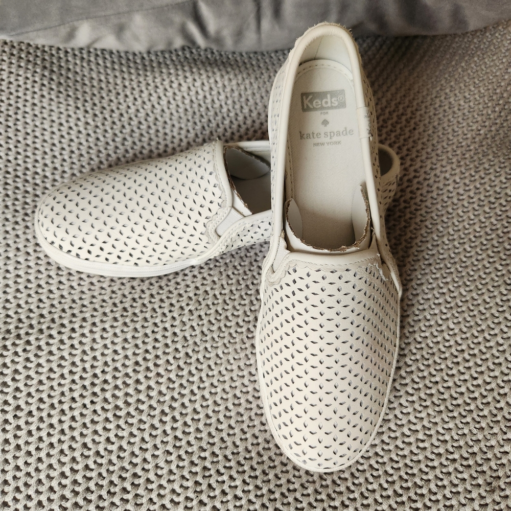 Kate Spade x Keds Women's White Slip-On Sneakers